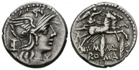 GENS MARCIA. Denario. (Ar. 4,00g/18mm). 134 a.C. Roma. (Crawford 245/1;FFC 851). MBC+.