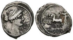 GENS PLAUTIA. Denario. (Ar. 4,05g/20mm). 60 a.C. Roma. (Crawford 420/2a; FFC 997). MBC-.