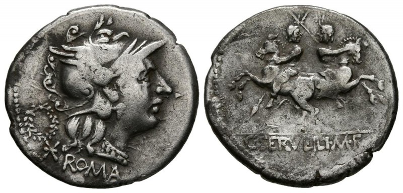 GENS SERVILIA. Denario. (Ar. 3,80g/21mm). 136 a.C. Roma. (Crawford 239/1; FFC 11...