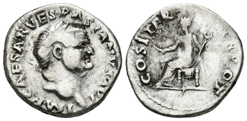 VESPASIANO. Denario. (Ar. 3,06g/18mm). 69-71 d.C. Roma. (RIC 10). MBC-.