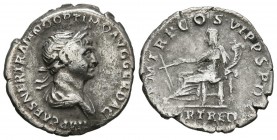 TRAJANO. Denario. (Ar. 2,80g/19mm). 114-116 d.C. Roma. (RIC 318). MBC.