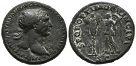 TRAJANO. Dupondio (Ae. 10,78g/26,7mm). 106-107 d.C. Roma. (RIC 525 var). MBC+. Rara.