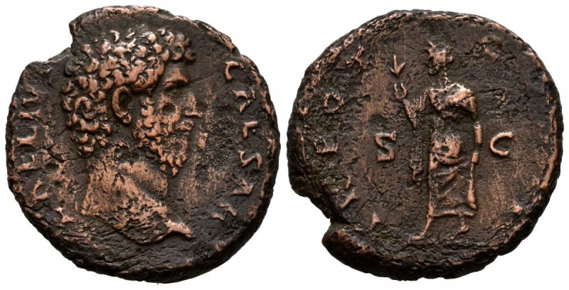 AELIO. As. (Ae. 10,94g/25mm). 137 d.C. Roma. (RIC 2700). MBC.