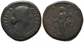FAUSTINA II. Sestercio. (Ae. 28,34g/31mm). 161-175 d.C. Roma. (RIC 1642). MBC-.