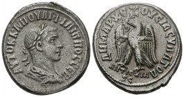 FILIPO I. Tetradracma. (Ar. 12,32g/26mm). 244-249 d.C. Antioquía. (Prieur 445; McAlee 934). MBC+.