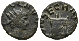 CLAUDIO II, el Gótico. Antoniniano (Ae. 2,27g/15mm). 268-270 d.C. Roma. (RIC 261c). MBC.