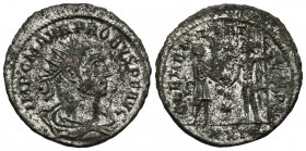 PROBUS. Antoniniano (Ve. 3,99g/21mm). 280 d.C. Trípoli. MBC. Restos de plateado original.
