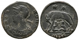CONSTANTINO I. Follis. (Ae. 2,05g/18mm). 330-333 d.C. Tesalónica. (RIC 187). Serie conmemorativa. MBC+.