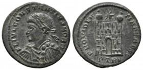 CONSTACIO II. Follis. (Ae. 3,05g/19mm). 327-328 d.C. Treveri. (RIC 514). MBC+.