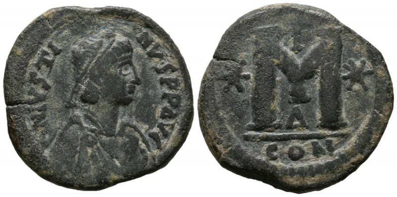 JUSTINIANO I. Follis. (Ae. 13,69g/29mm). 527-539 d.C. Constantinopla. (Sear 160)...