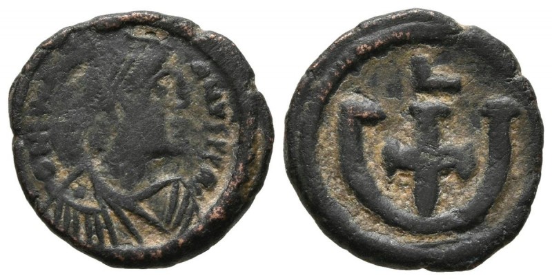 JUSTINIANO I. Pentanummium (Ae. 2,02g/14mm). 551-560 d.C. Antioquía. (Seaby 244)...