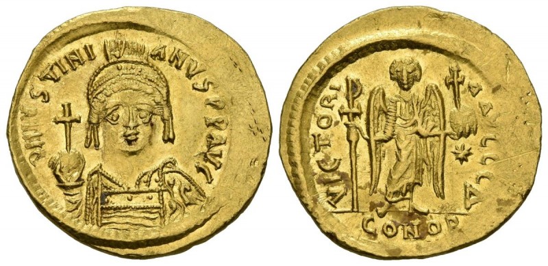 JUSTINIANO I. Sólido. (Au. 4,48g/21mm). 537-542 d.C. Constantinopla. (Sear 140)....