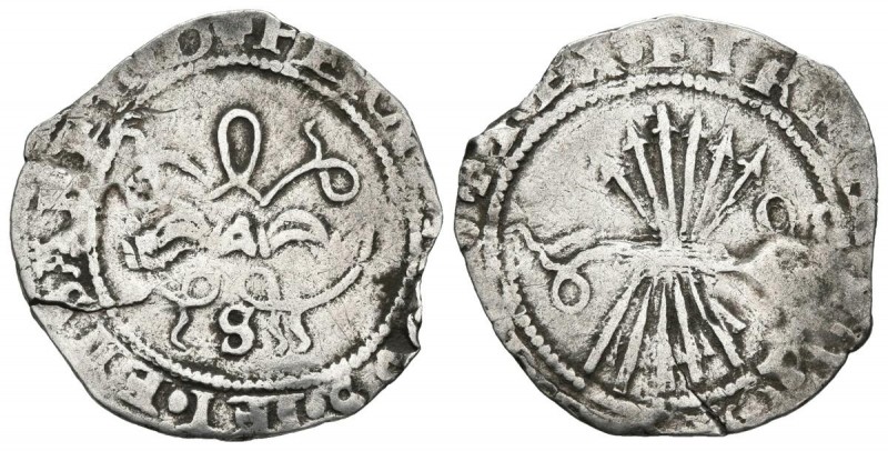 REYES CATOLICOS (1474-1504). 1/2 Real. (Ar. 1,60g/21mm). S/D. Sevilla. (Cal-2019...