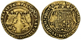 REYES CATOLICOS (1474-1504). Doble excelente. (Au. 6,93g/29mm). S/D. Toledo. (Cal-2019-753). MBC. Bonita pátina. Escasa.