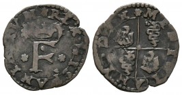 FELIPE II (1556-1598). 1 Quattrino (Ae. 0,77g/15mm). S/D. Milán. (Vti. 4; MIR. 335 var). MBC-.