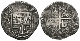 FELIPE II (1556-1598). 2 Reales. (Ar. 6,75g/27mm). S/D (entre 1572 y 1589). México O. (Cal-2019-357). MBC-. Rayas.