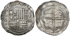 FELIPE II (1556-1598). 4 Reales. (Ar. 13,56g/33mm). S/D (entre 1576 y 1587). Granada F. (Cal-2019-484). MBC.