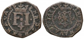 FELIPE III (1598-1621). 4 Cornados. (Ae. 2,99g/22mm). 1621. Pamplona. (Cal-2019-80). MBC-.