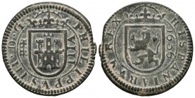 FELIPE III (1598-1621). 8 Maravedís. (Ae. 5,75g/28mm). 1606. Segovia. (Cal-2019-329). MBC+.