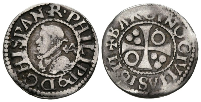 FELIPE III (1598-1621). 1/2 Croat. (Ar. 1,12g/18mm). 1611. Barcelona. (Cal-2019-...