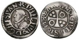 FELIPE III (1598-1621). 1/2 Croat. (Ar. 1,12g/18mm). 1611. Barcelona. (Cal-2019-374). MBC-.