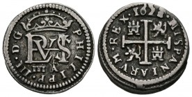 FELIPE III (1598-1621). 1/2 Real. (Ar. 1,55g/17mm). 1721/0. Segovia A. (Cal-2019-429). MBC. Escasa.