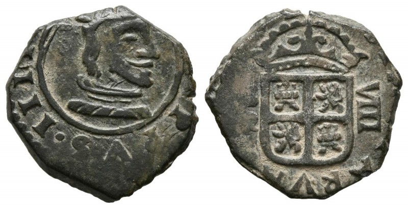 FELIPE IV (1621-1655). 8 Maravedís. (Ae. 2,57g/16mm). 1661. Burgos R. (Cal-2019-...