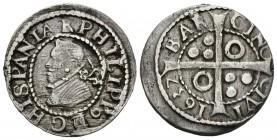 FELIPE IV (1621-1665). 1 Croat. (Ar. 3,18g/21mm). 1637. Barcelona. (Cal-2019-662). MBC+. Escasa.