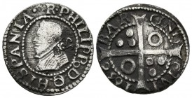 FELIPE IV (1621-1665). 1 Croat. (Ar. 2,87g/20mm). 1638. Barcelona. (Cal-2019-664). MBC-. Escasa.