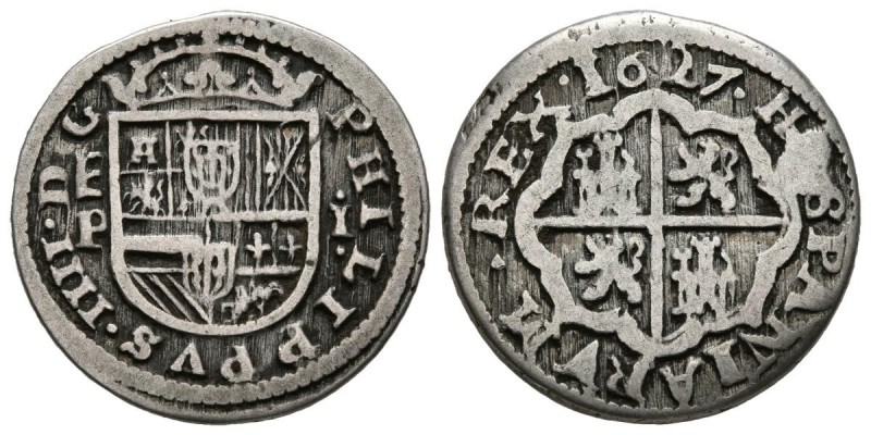 FELIPE IV (1621-1665). 1 Real. (Ar. 3,08g/20mm). 1627. Segovia P. (Cal-2019-784)...