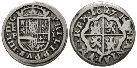 FELIPE IV (1621-1665). 1 Real. (Ar. 3,08g/20mm). 1627. Segovia P. (Cal-2019-784). MBC-/BC+.