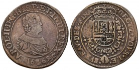 CARLOS II (1665-1700). Jetón. (Ae. 6,01g/32mm). 1669. Amberes. (D. 4265). MBC.