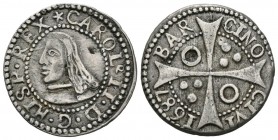 CARLOS II (1665-1700). 1 Croat. (Ar. 2,36g/21mm). 1687. Barcelona. (Cal-2019-210). MBC+.