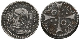 CARLOS II (1665-1700). 1 Croat. (Ar. 2,38g/21mm). 1693. Barcelona. (Cal-2019-211). MBC-.