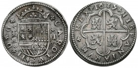 CARLOS II (1665-1700). 2 Reales. (Ar. 6,03g/27mm). 1685. Segovia BR. (Cal-2019-447). MBC+.