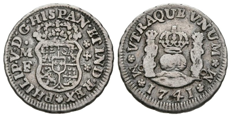 FELIPE V (1700-1746). 1/2 Real. (Ar. 1,62g/16mm). 1741. México M. (Cal-2019-265)...