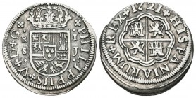 FELIPE V (1700-1746). 1 Real. (Ar. 2,75g/21mm). 1721. Sevilla J. (Cal-2019-645). MBC-.