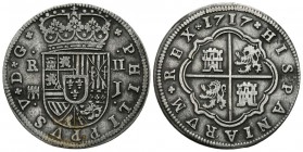 FELIPE V (1700-1746). 2 Reales. (Ar. 5,91g/28mm). 1717. Segovia J. (Cal-2019-944). MBC.