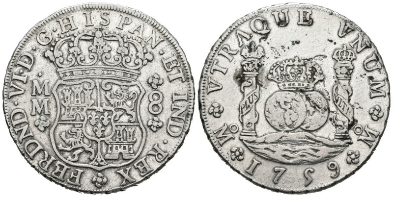 FERNANDO VI (1746-1759). 8 Reales. (Ar. 26,77g/39mm). 1748. México MF. (Cal-2019...