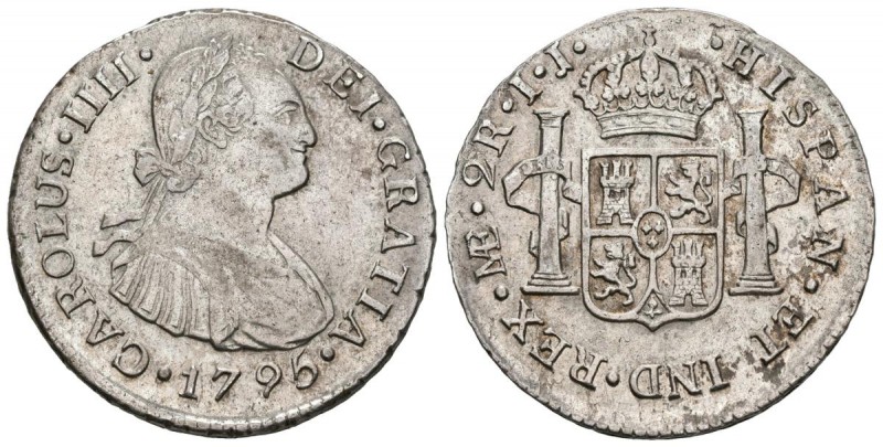 CARLOS IV (1788-1808). 2 Reales. (Ar. 6,66g/28mm). 1795. Lima IJ. (Cal-2019-578)...