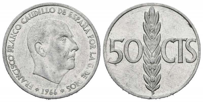 ESTADO ESPAÑOL (1939-1975). 50 Céntimos (Al. 0,99g/20mm). 1966 *19-71. (Cal-2019...