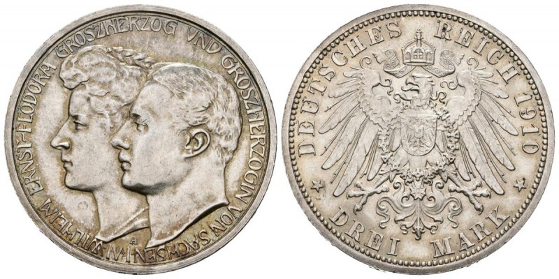ALEMANIA. 3 Mark (Ar. 16,71g/33mm). 1910. Berlín A. (Km#221). MBC+/EBC-. Precios...