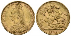 AUSTRALIA. 1 Sovereign. (Au. 8,00g/22mm). 1892. Melbourne. (Km#10). MBC+.