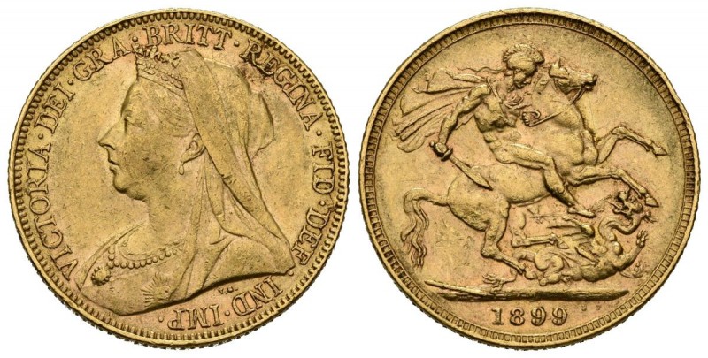 AUSTRALIA. 1 Sivereign. (Au. 7,99g/22mm). 1899. Melbourne. (Km#13). MBC+.