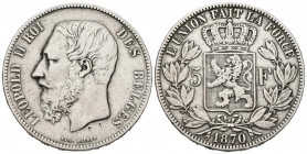 BELGICA. 5 Francs (Ar. 24,67g/37mm).1870. (Km#24). MBC.