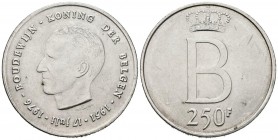 BELGICA. 250 Francos (Ar. 24,99g/37mm). 1976. (Km#157). EBC.