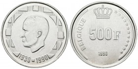 BELGICA. 500 Francs. (Ar. 22,87g/37mm). 1990. (Km#179). SC.