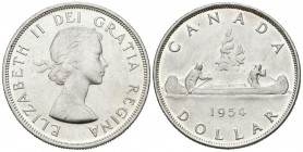 CANADA. 1 Dollar. (Ar. 23,35g/36mm). 1954. (Km#54). MBC+.