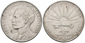 CUBA. 1 Peso (Ar. 26,79g/38mm). 1953. Centenario de Martí. (Km#29). MBC.