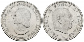 DINAMARCA. 5 Kroner. (Ar. 16,95g/33mm). 1964. (Km#853). EBC.